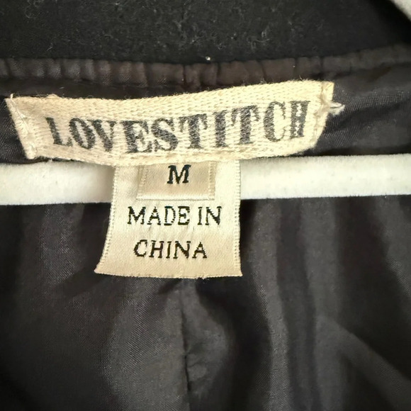 Lovestitch Black Wool Blend Peacoat Size Medium - Picture 8 of 10